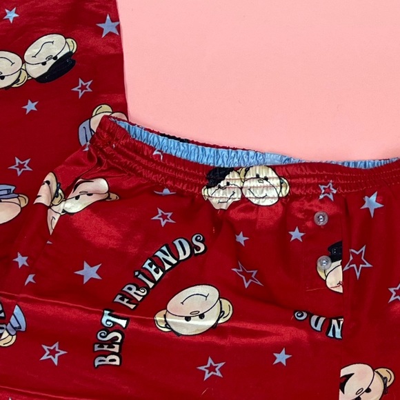 ❌SOLD❌ Y2K Monkey “Best Friends” Silky P.J. Bottoms - Picture 4 of 6